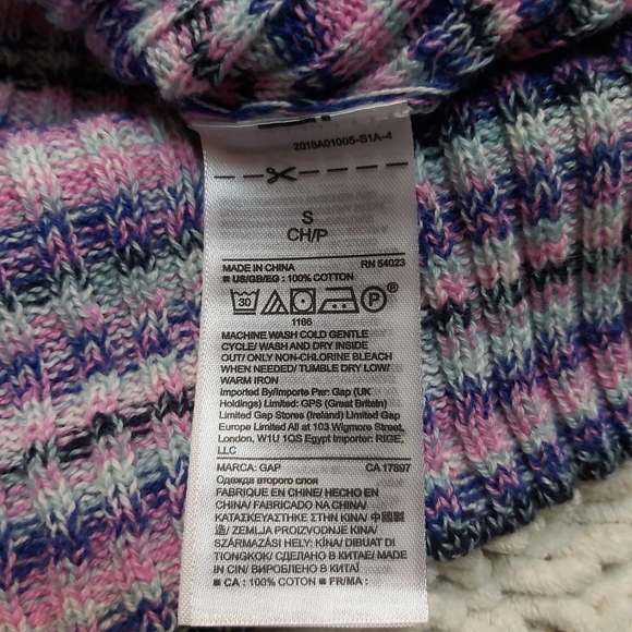 Gap pink and purple striped Gap for Good sweater tank- size small - Picture 3 of 4